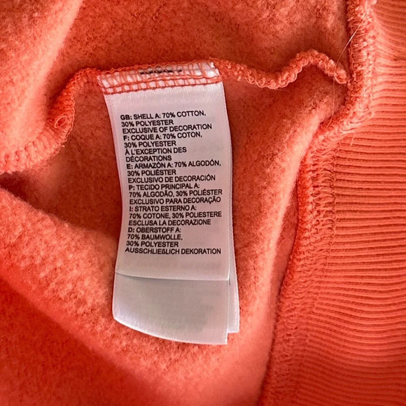 The North Face TNF Sweatshirt Hal Dome Hoodie Graphic Logo Pullover Salmon Sz S - Picture 7 of 7